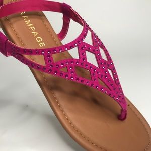 Rampage - Pink Rhinestone Sandals